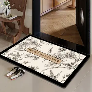 Luxury French Style Diatomite Mat, Absorbent Quick-Dry Non-Slip Rug, Bathroom Entrance Doorway Dirt Resistant Pad, Easy Clean Home Foot Mat