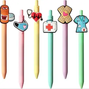 Cute Nurse Themed Gel Pen, 6 Counts Funny Aesthetic Gel Pens, Black Ink Writing Pen Set for Nurse Student, Office Stationery & Supplies, College Student Pen