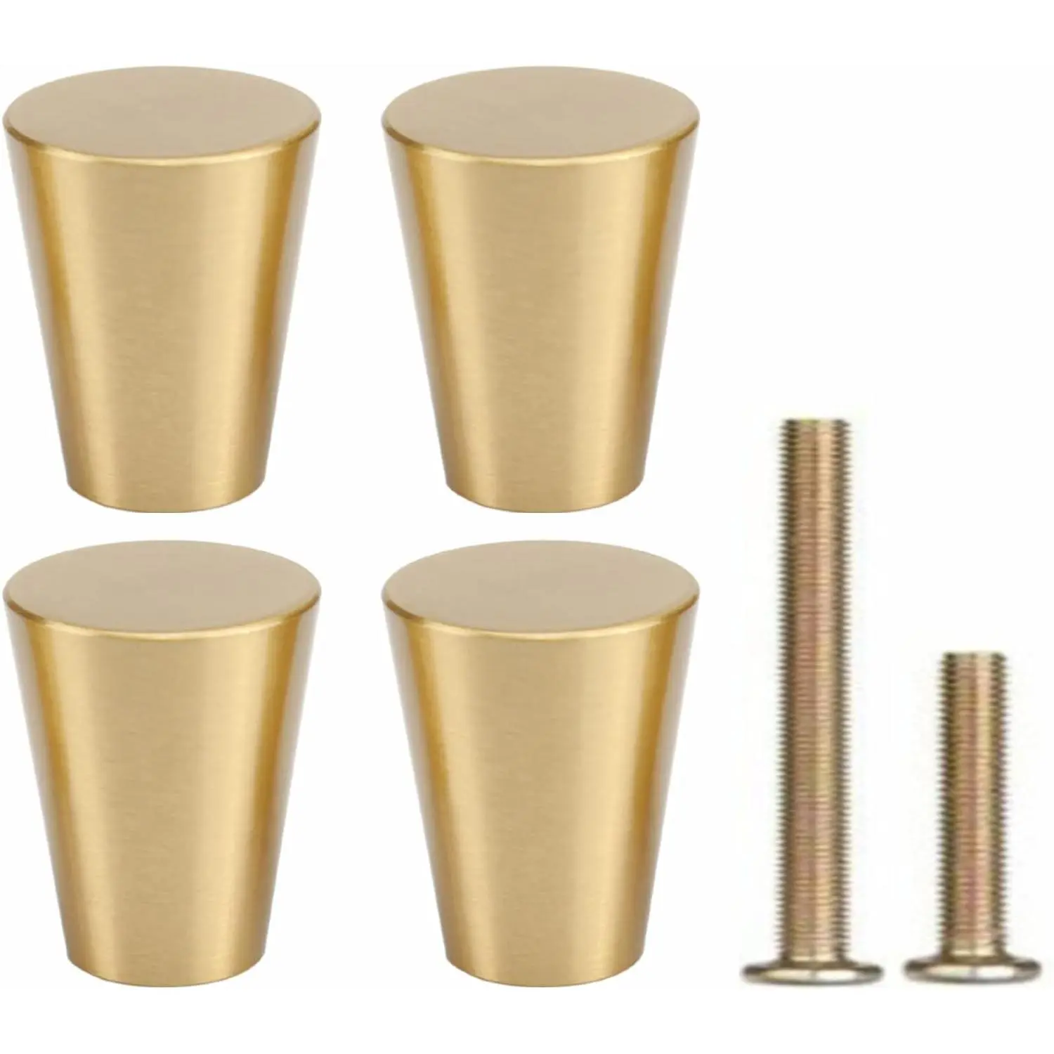 4 Pack Modern Solid Brass Cone Shape Cabinet Knobs - 0.79"x0.98" Synthetic Knobs for Drawers/Cabinets, Bookshelves with Manufacturer Warranty