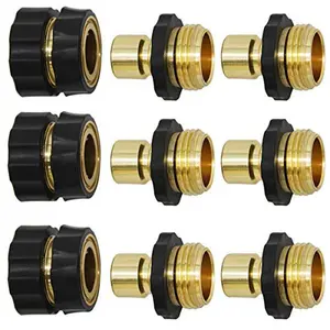 3/4" Garden Hose Connector, 9 Pieces Garden Hose Quick Connect Fittings, Male and Female Quick Release Garden Hose Connector