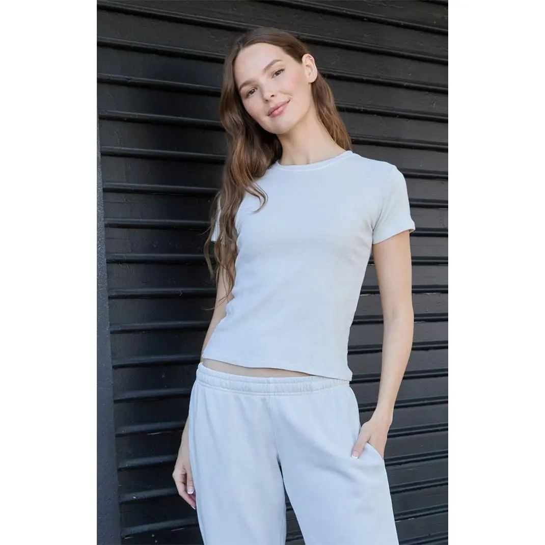 John Galt Women's Cement Loreen Short Sleeve Top