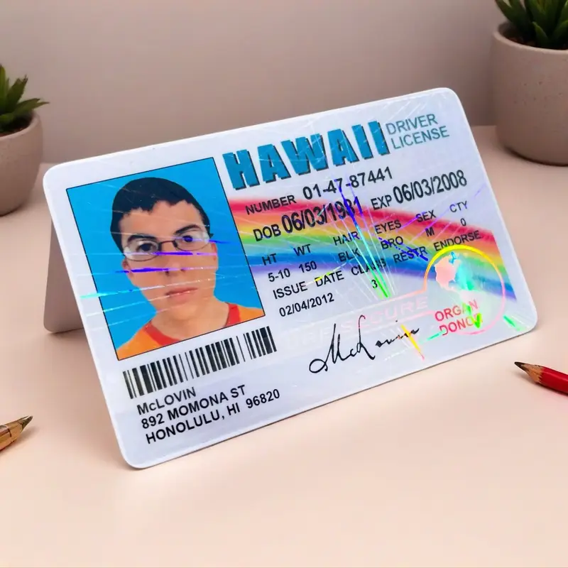 McLovin ID card from movie Superbad with Hologram