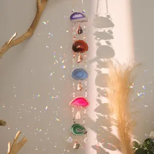 Agate Sun Catcher, 1 Count Rainbow Prism Bohemian Wind Chime for Home & Garden Decoration, Ideal for Window & Outdoor Space Decoration, Hanging