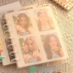 Photocard Binder Clear Photo Booth Album for 3-inch Polaroid photos Loose Leaf 4-Grid 20 Pages for Family Albums & Photo Collections Organize Memories Display Photos