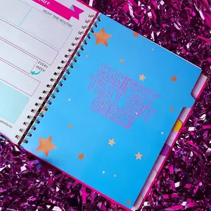 Yearly Planner with Stickers & Spiral Binding - Notebook Size 8.3x11.7in - Original Artwork