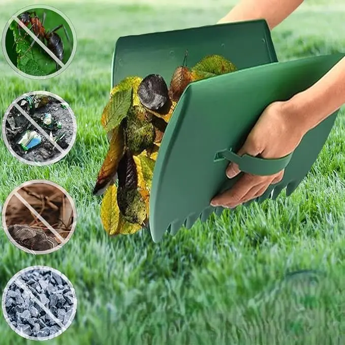 ECOS INNOVATION 2 Pcs Heavy Duty Garden Leaf Scoops & Rakes Hand Claws - Durable Gardening Tool, Garden Cleaning Tools, Large Ergonomic Yard Waste Grabber with Flexible Grip for Fast Debris Pickup & Lawn Cleanup