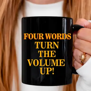 [BNB Gift] Turn The Volume Up Mug 11 oz 15 oz – Funny Christmas Gift for Coworker or Friend | 11oz & 15oz Ceramic Coffee Cup with Holiday Vibes - Funny Quote Coffee Cup for Work Bestie or Friend