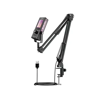 USB Microphone Dynamic RGB Condenser Mic Audio Sound Recording Professional Podcast Broadcast Streaming Game Gaming Microphone Desk Speaker