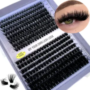 UMIRYAO 320 Clusters 16 Rows Personal Eyelash Extensions 60D80D100D Fluffy D Curls 8-16MM DIY at Home Natural Look