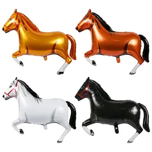 4 Pcs 41 Horse-Shaped Balloons: Foil Balloons for Cowboy & Western-Themed Birthday Parties