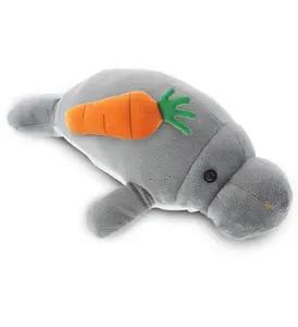 DolliBu Happy Easter Super Soft Plush Grey Manatee with Carrot Plush - 15 Inch