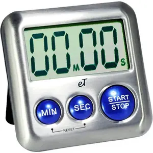 Elegant Digital Kitchen Timer Stainless Steel - Plumberry - Strong Magnetic Back - Kickstand - Loud Alarm - Large Display - Auto Memory - Auto Shut-Off - Model eT-24 (Plumberry) by