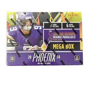 Panini 2024 Phoenix Mega Football Box - 6 Packs with 7 Cards Each, Exclusive Orange Parallels, NFL Trading Cards