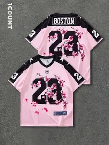 Men's College Style Slogan Digital Print Short Sleeve T-Shirt, Trendy Simple Fashion, Comfortable Casual Wear, American Streetwear