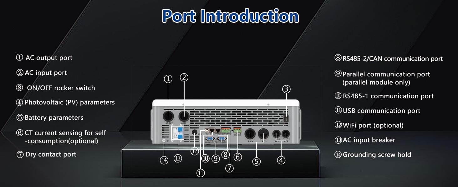12KW 48V Split Phase Hybrid Solar Inverter, 18000W PV Input & 250A Fast Charge, 120V/240V Off-Grid System, 2 MPPT, WiFi Monitor, 6-Unit Parallel, UL Listed for Home Battery Backup (Li-ion/Lead Acid) 12KW 48V Split Phase Hybrid Solar Inverter, 18000W PV Input & 250A Fast Charge, 120V/240V Off-Grid System, 2 MPPT, WiFi Monitor, 6-Unit Parallel, UL Listed for Home Battery Backup (Li-ion/Lead Acid)