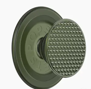 Olive Triangle Knurled Grip MagSafe PopGrip Cellphone Holder, Universal Fit Smartphone Accessory with Stand and Mount Functionality for Magsafe Phones, Tech Accessories