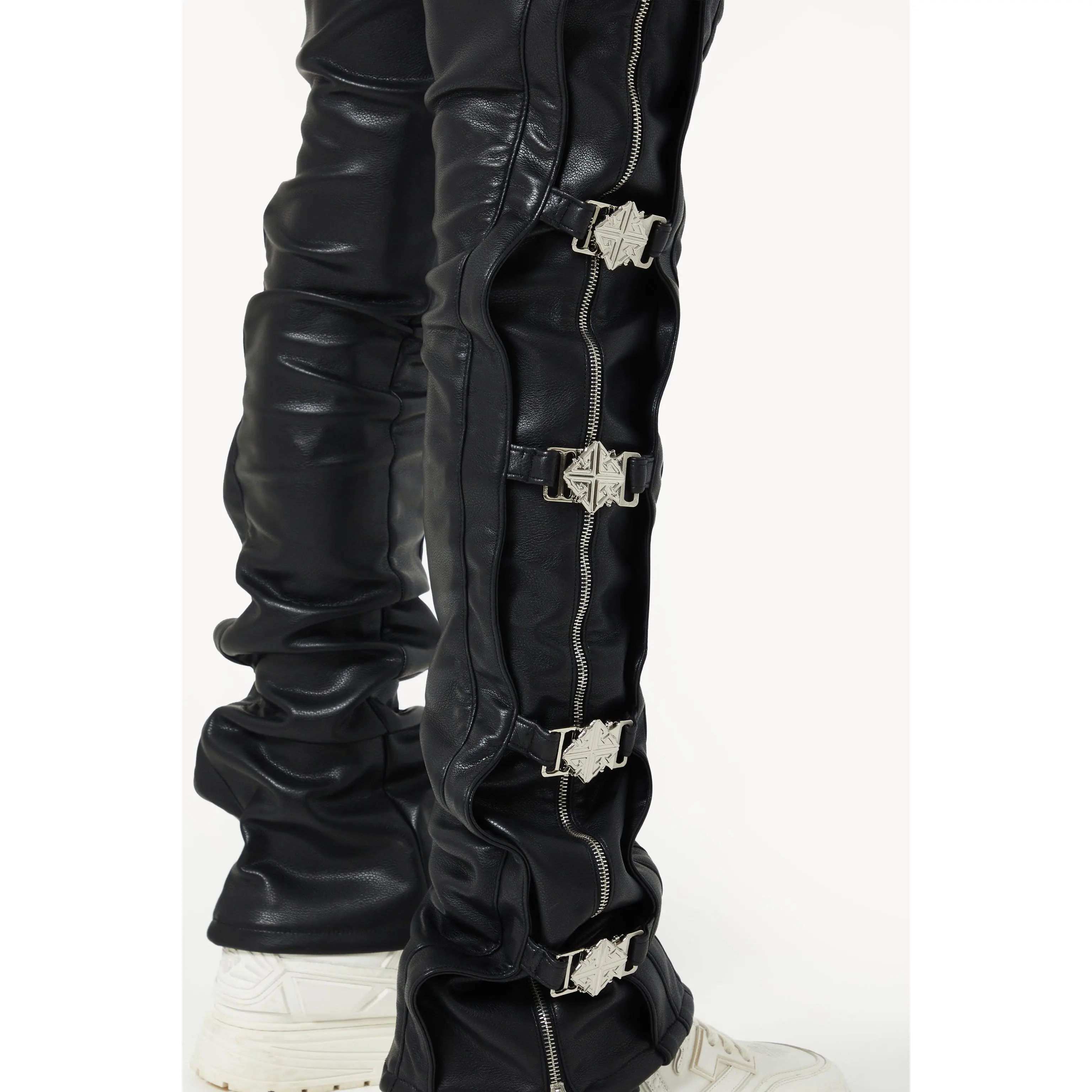 Guapi Obsidian Black Buckle Leather Pants - TikTok Shop