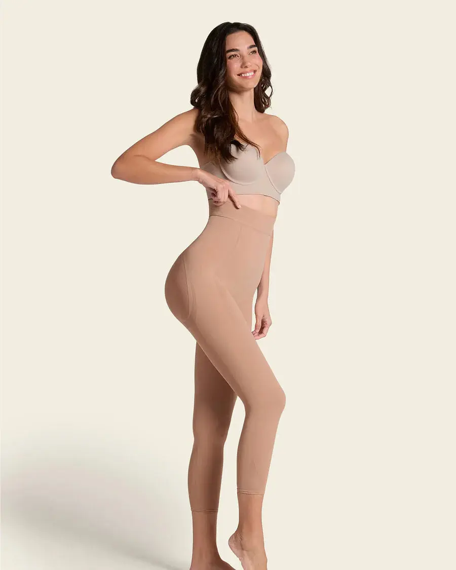 LEONISA INVISIBLE BUTT LIFTER FULL LEG BODY SHAPER: SOFT NATURAL