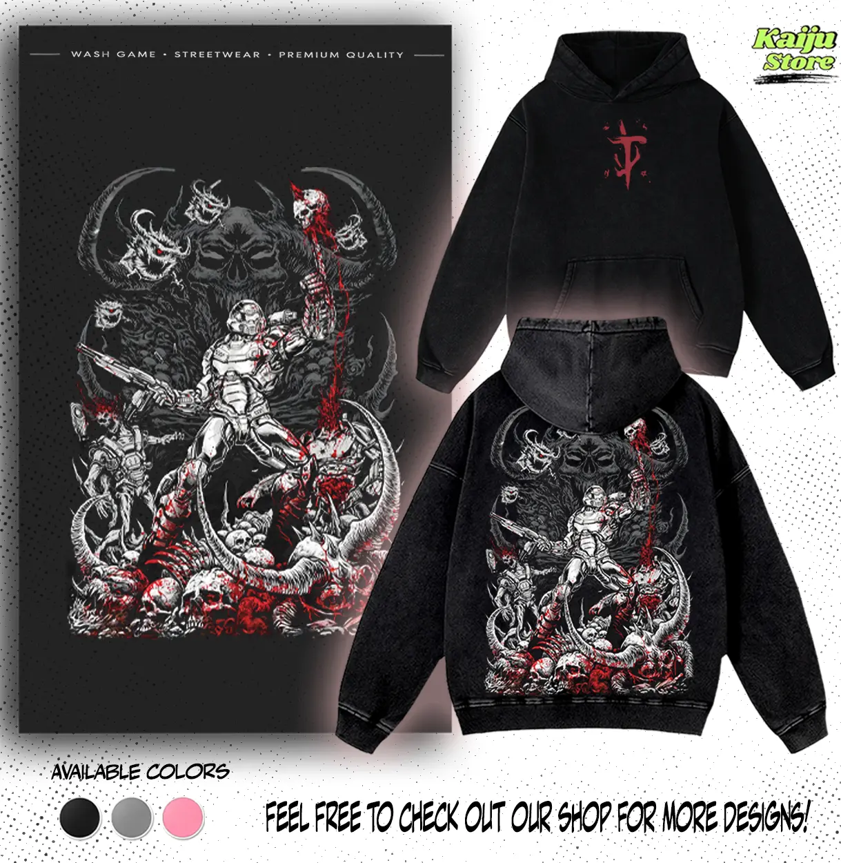 Doom the Dark Ages Eternal v2 doom slayer Game RPG action fps GOTY Washed Tshirt 2 Sided Cotton unisex graphic tees hoodie game merch Menswear Clothes Soft Top Apparel Seamless