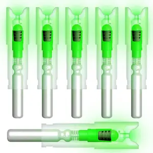 New Lighted LED Arrow Nocks with 0.300/7.62mm Inside Diameter & Switch Button For Arrows, Archery Hunting-6 Pack