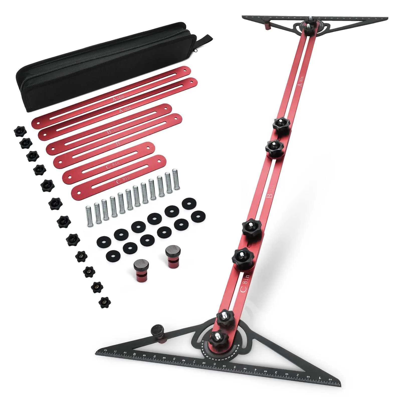 Stair Tread Jig, 10-60 Inch Adjustable Aluminum Stair Template Tool Stair gauge