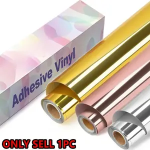 1PC 12.01x59.84-inch Gold, Rose Gold High-gloss Permanent Car Wrap Vinyl Car Sticker, Car Decals, Universal Car Sticker, Waterproof Easy To Apply Durable Suitable for Cars Jeeps Trucks Furniture Glass Metal Smooth Surfaces DIY Self-adhesive