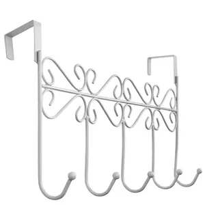 Over The Door Hook,Over Door Towel Rack,Over Door Coat Rack,Door Hanger Hook，Clothes,Belt, Hat,Behind Back of Bathroom, Towel Hanger 5 Hooks