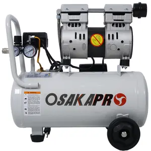 1.5HP Aluminum Oil-Free Silent Air Compressor with Wheels, 8 Gal Electric Portable Shop Compressor, Lightweight Light Gray Design, 70 dBA Noise Level, Automatic Drain Valve, Silent Mode