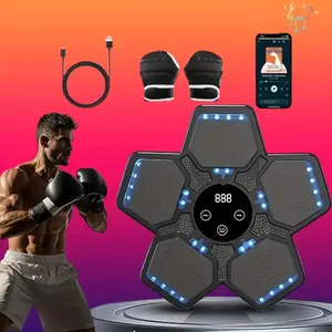 2025 Music Boxing Machine for Adults and Kids, Smart Bluetooth Boxing Machine with Boxing Gloves Wall Mounted, Music Boxing Target Workout Punching Equipment for Home(Upgrade) Electronic Focus Agility Training Equipment with Glove, Exercise Equipment