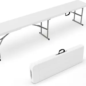 Outvita 6ft Plastic Folding Bench  Portable Outdoor Bench in Garden Picnic Camping Dining Party Seat, Waterproof Bench for Soccer Activities, Firm and Durable