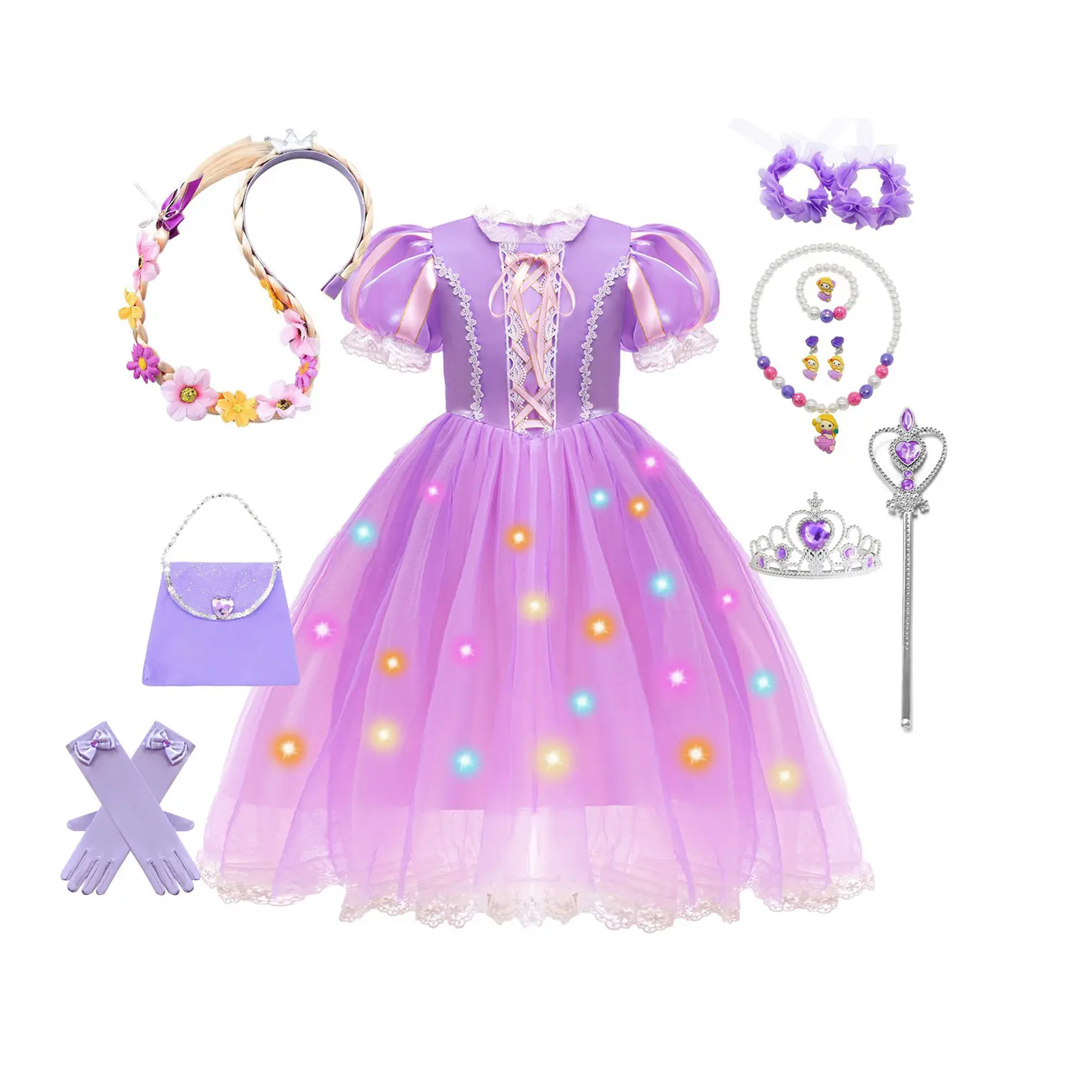 Kawell Rapunzel Princess Dresses for Girls,Girls LED Princess Dress Up Costumes for Halloween Xmas Birthday Party - TikTok Shop Kawell Rapunzel Princess Dresses for Girls,Girls LED Princess Dress Up Costumes for Halloween Xmas Birthday Party - TikTok Shop