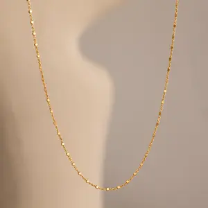 Dot Station Necklace by Caitlyn Minimalist - Beaded Layering Necklace for Women - Dainty Jewelry - Best Friend Gift