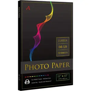 Photo Paper Luster 11x17 Inch 66lb for Inkjet Printers 50 Sheets, Single Sided