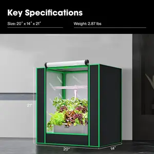 Small Grow Tent for Aerogarden, Hydroponics Growing System, 20”x14”x21” Highly Reflective Mylar Indoor Grow Tent