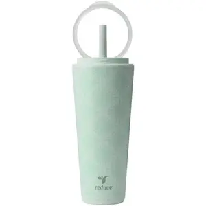 Hydration Arm Candy Tumbler, Mint Green Floral Pattern, Stainless Steel, Pop-Up Handle, Spill-Proof Silicone Straw, Fits Cupholders