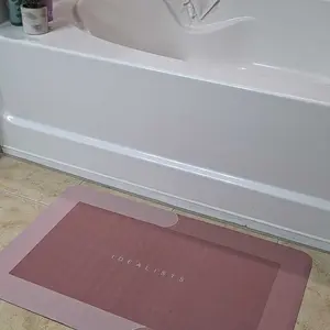 Premium Quick-Dry Bathroom Mat - Ultra-Absorbent Thin Diatomite Bath Mat-Rubber Backing Non-Slip, Machine Washable, and Mildew-Resistant Rug for Shower, Kitchen, Laundry Room,and More with Geometric Design and Easy Cleaning last-minute Valentine's present