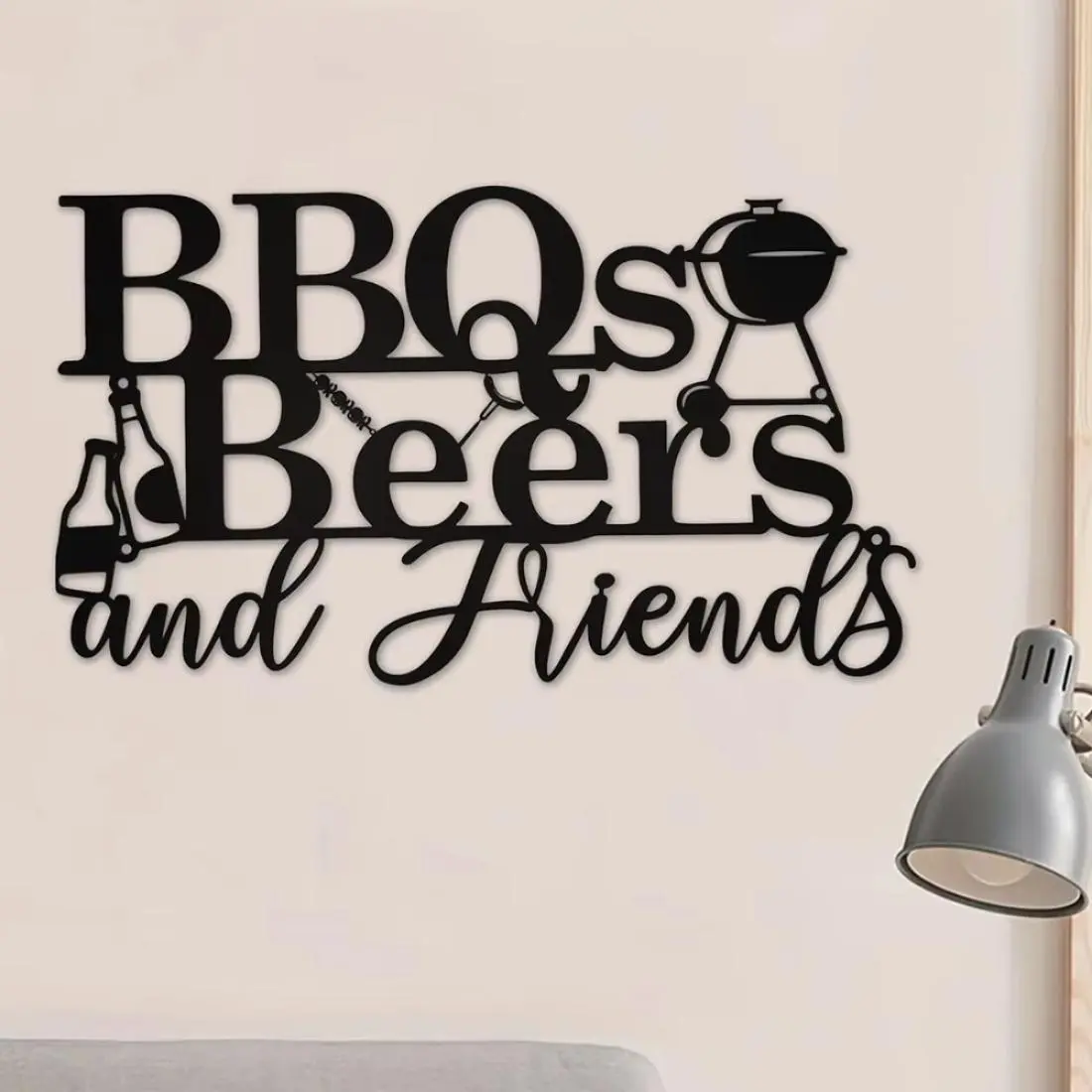 Metal BBQ Themed Decor, Rustic Patio Sign, Metal Signs, Outdoor and Backyard Wall Art, Home Bar Decoration for Country Farmhouse Style, Home Signboard