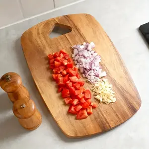 Unique Solid Wood Cutting Board with Hanging Hole, Durable and Easy to Clean, Ideal for Steaks, Fruits, Vegetables, Meats, Bread