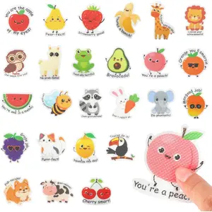 50 count Motivational  Sensory Stickers Textured Sensory Strips Cute  Fruits Reward Stickers Mood Calming    Sticker for Adult Teen Classroom Laptop Supplies