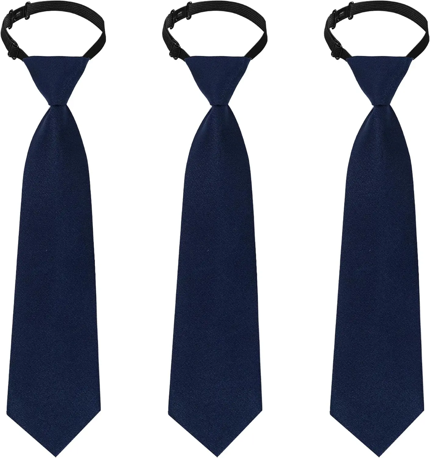 3pcs Boy's Necktie Pre-tied Adjustable Neck Strap Tie for Wedding Graduation School Uniforms