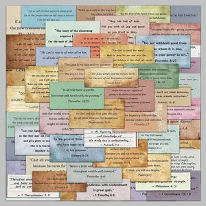 Vintage Bible Verse Sticker, 50pcs/set Retro Bible Verse Sticker, Decorative Sticker for Scrapbook, Journal, Laptop, Water Bottle, Car, Gift for Friend