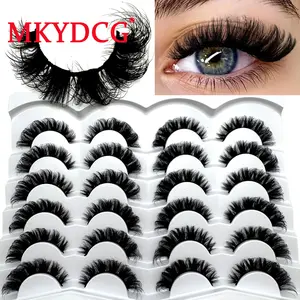 2025 New 12 Pairs Cat Eye Lashes Fluffy Faux Mink Lashes 8D Wispy Lashes Pack Dramatic Long Thick Volume Eyelashes False Eyelas