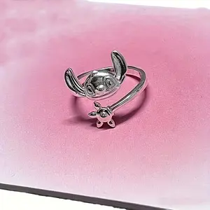 Adjustable Silver Color Ring, Sditch Inspired Design, Cute Open Mountain Shape, Unisex Couple Style, Perfect Valentine's Day Gift
