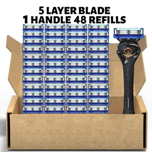 Men's manual shaver kit, stainless blades material is safe and rust proof, easy to use and replace, high-quality material can be washed with water as a whole, classic men's shaving tool