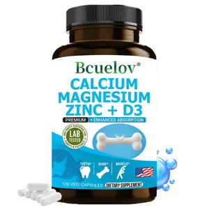 Bcuelov Calcium Magnesium Zinc + Vitamin D3 Health Supplement, Supports Bone and Teeth Health,Supports Immune System Health,120 Capsules