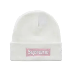 Supreme New Era Box Logo Beanie (FW25) White