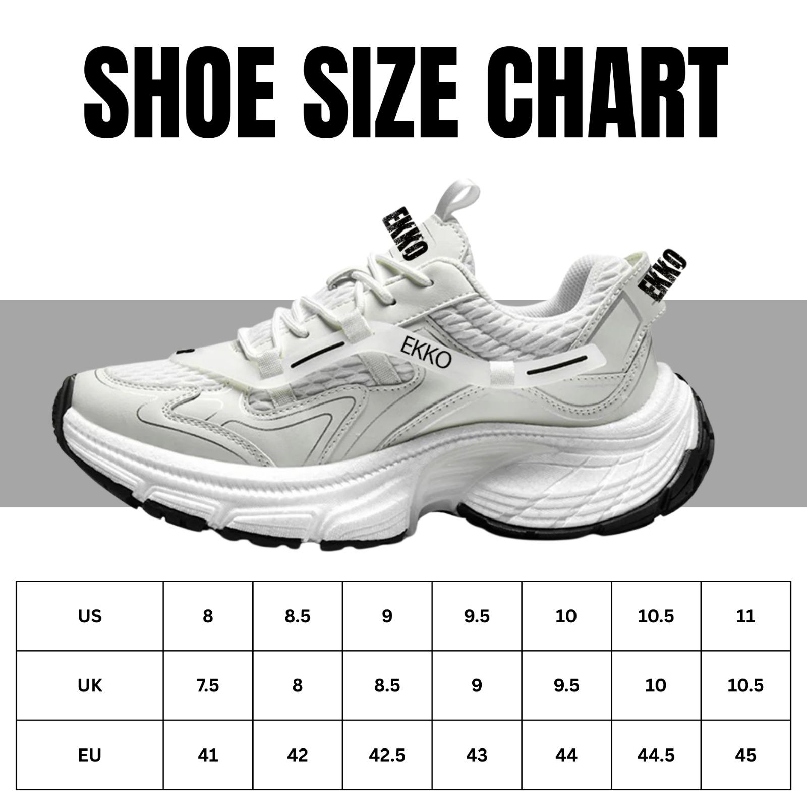 EKKO Shoes - Wide Base Sneakers Men’s Shoes  Walking/Running/Lifting
