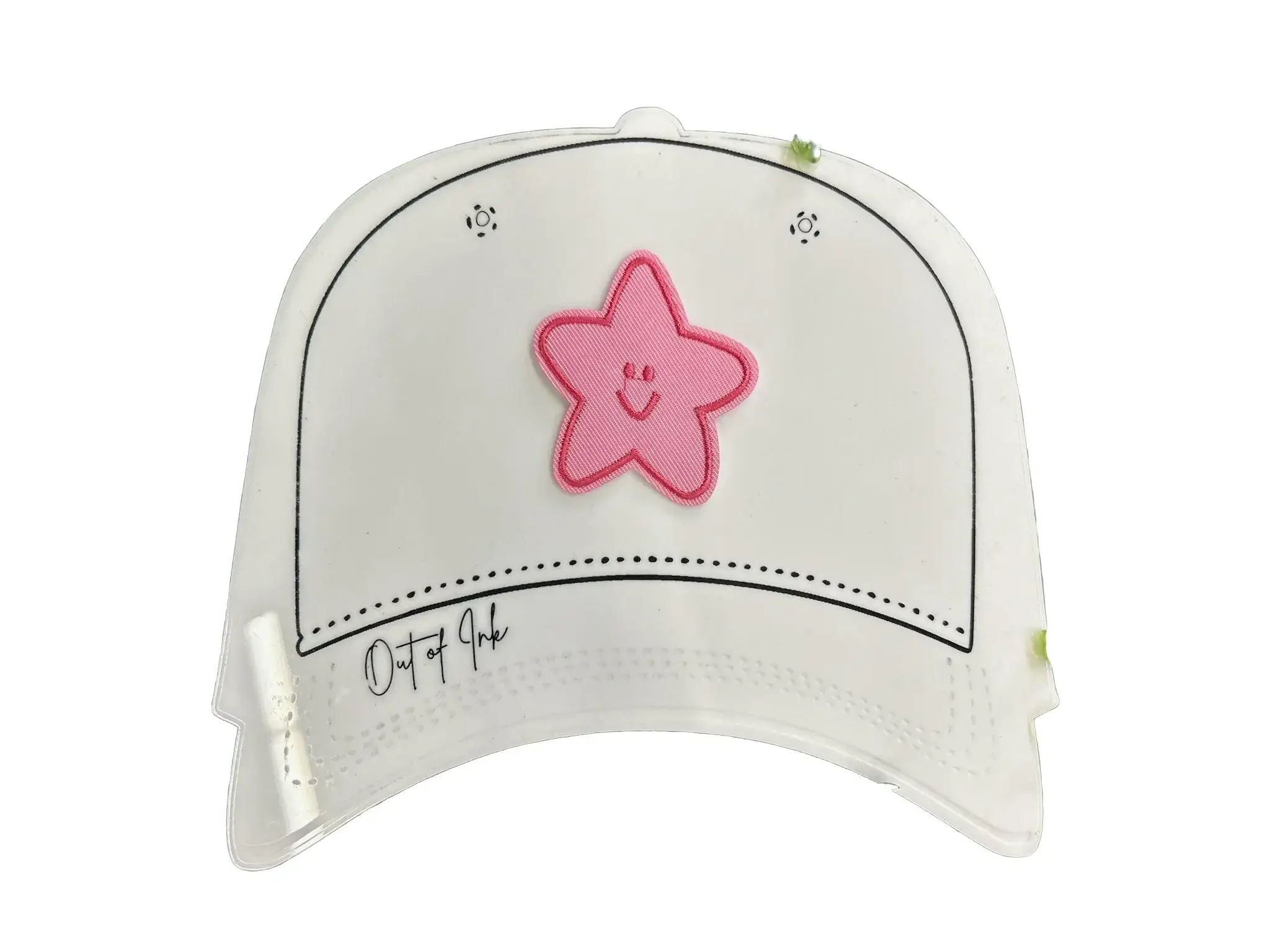 Pink Smiley Face Star Embroidered Patch