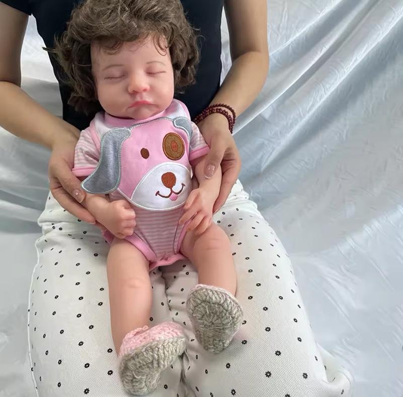 Realistic Full Body Silicone 20" Reborn Doll with Hand-Rooted Hair, has Birth Certificate, Baby Bottle, Clothing, and Diaper