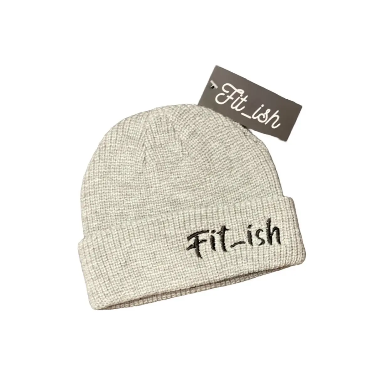 Fit_ish Side Logo Fisherman Beanie Knit Hat